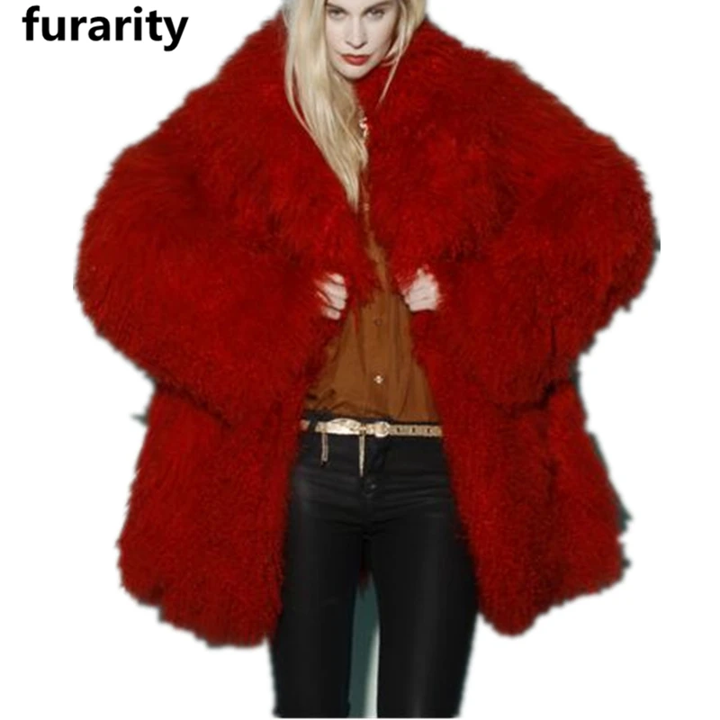 SF0092 China Supply Mongolian Lamb Fur Coats Women Fur Coats with Collar/ women fur coats