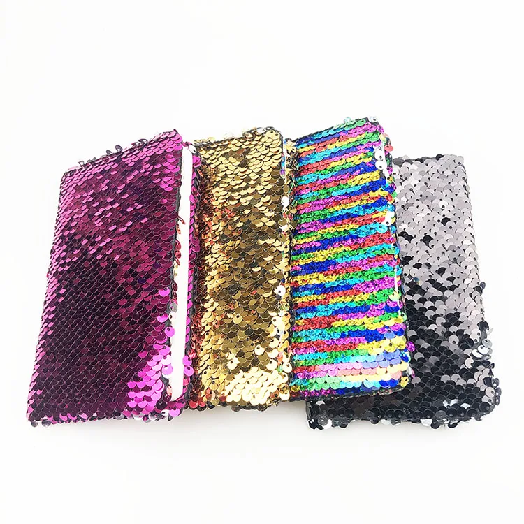 Wholesale Cute Custom Mini A6  Pocket Size 80 Sheets White Paper sequin Cover Notebook