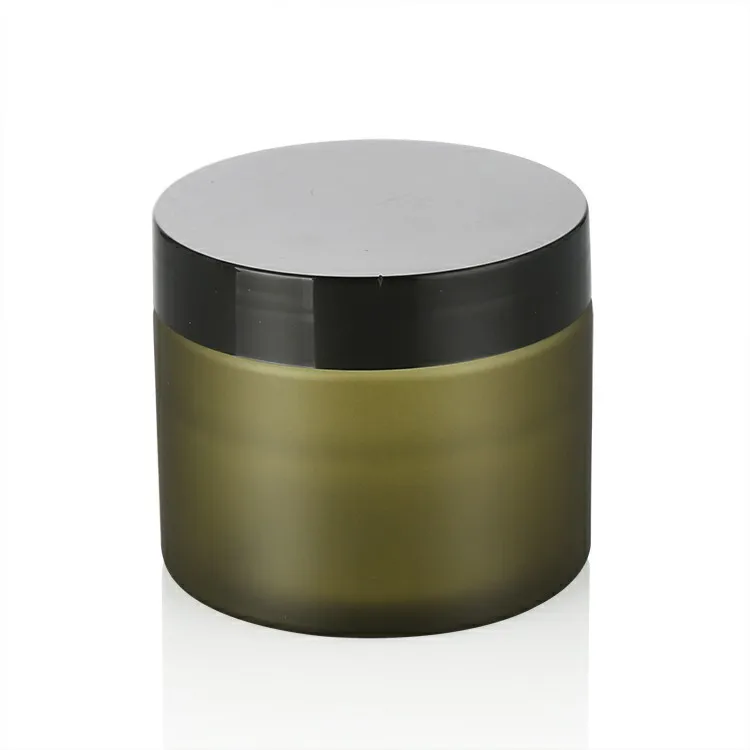 empty cosmetic cream packaging hair wax jar 150ml 200ml 300ml 350ml 8oz wide mouth scrub jar frosted green pet plastic jar