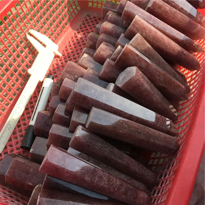 Wholesale Reiki Healing Natural Strawberry Quartz Wand Crystal Point