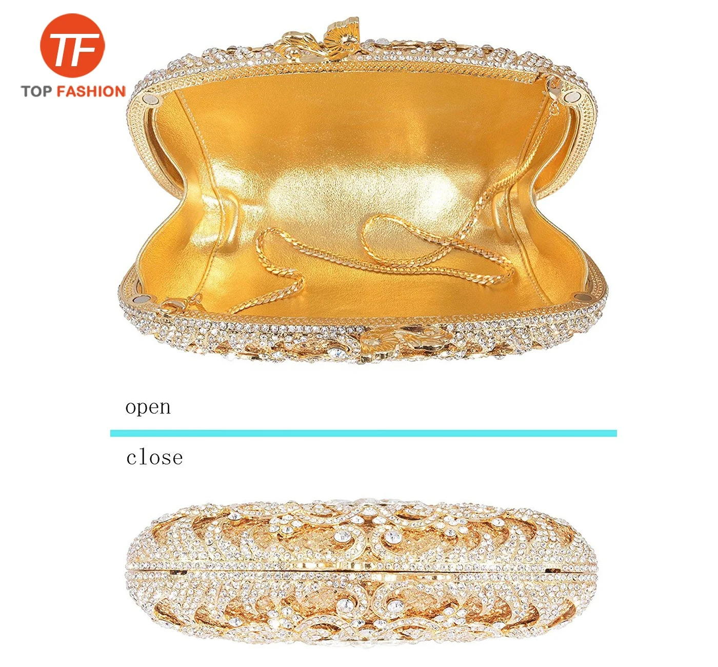 
Expensive Crystal Rhinestone Clutch Purse Florals Boxed Evening Bag for Formal Party Wholesales from China Supplier 