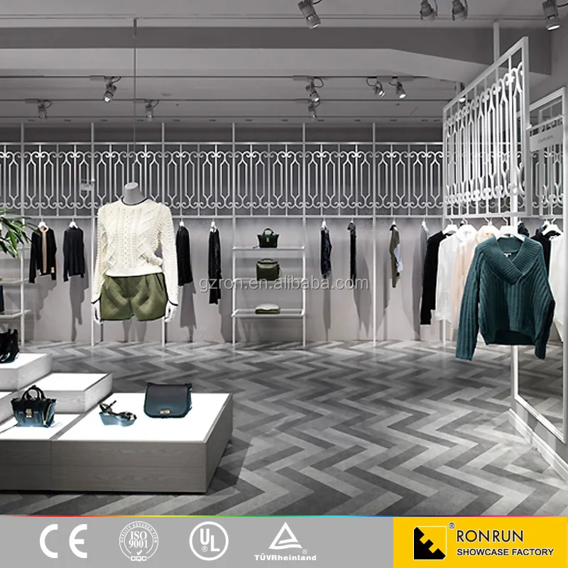 2016 new design clothes shop decoration customized clothes display shelf and dispaly rack