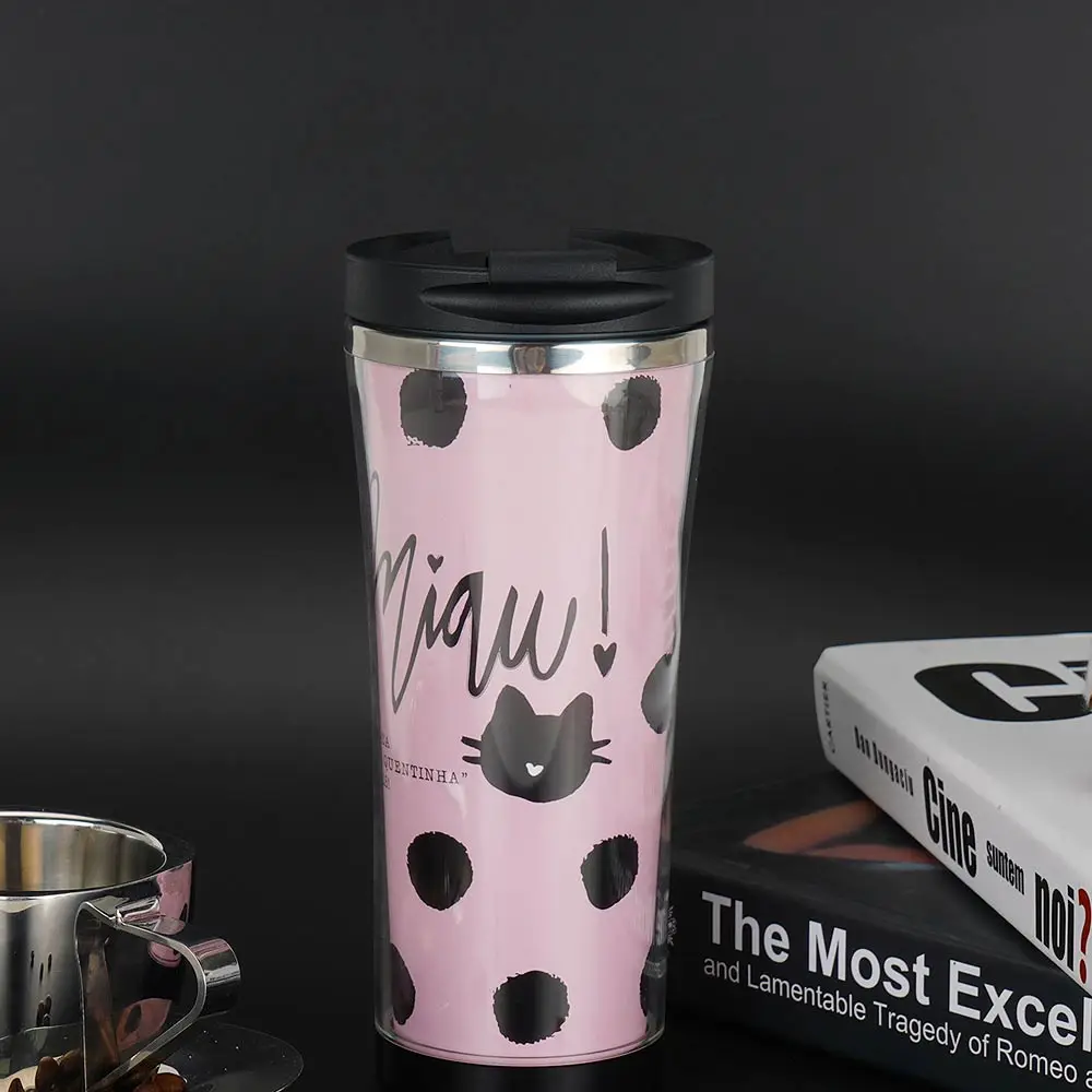 custom promotional DIY paper photo insert coffee tumbler double wall water bottle