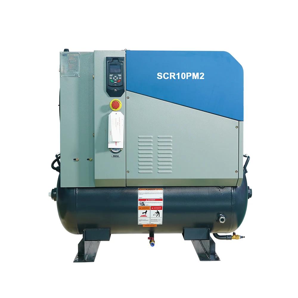  7.5kw 10hp маленький Стационарный винтовой воздушный охлаждающий компрессор PM с баком
