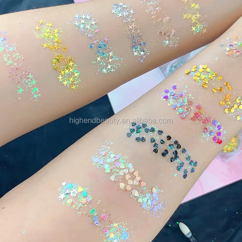 Cosmetic 6 Colors Fairy Colorful Glitter Gel Diamond Cream Eyeshadow gel set  for Face Body