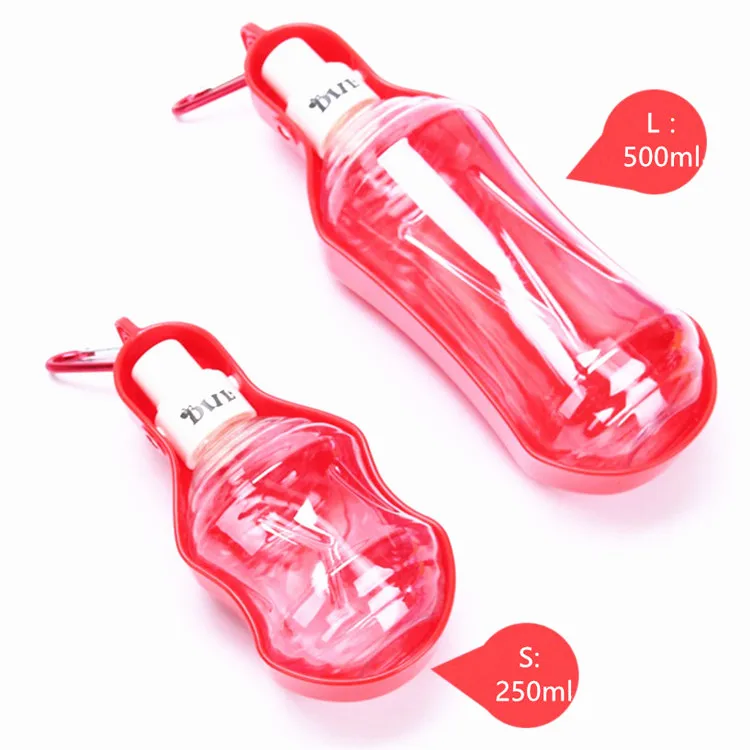 Outdoor Pet Travel Walking Drinking Portable Dog Water Bottle with Carabiner