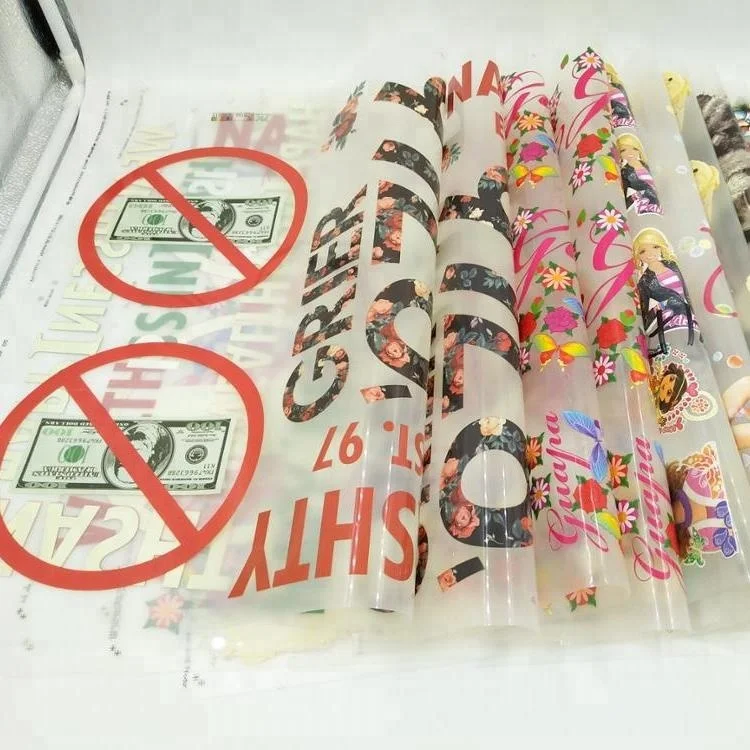 Custom high quality sheet plastisol textile heat transfer sticker printed labels for Clothing customization