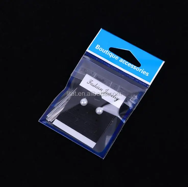 Customized Printed BOPP seal adhesive header plastic bag BOPP plastic accessories packaging bag with seal adhesive