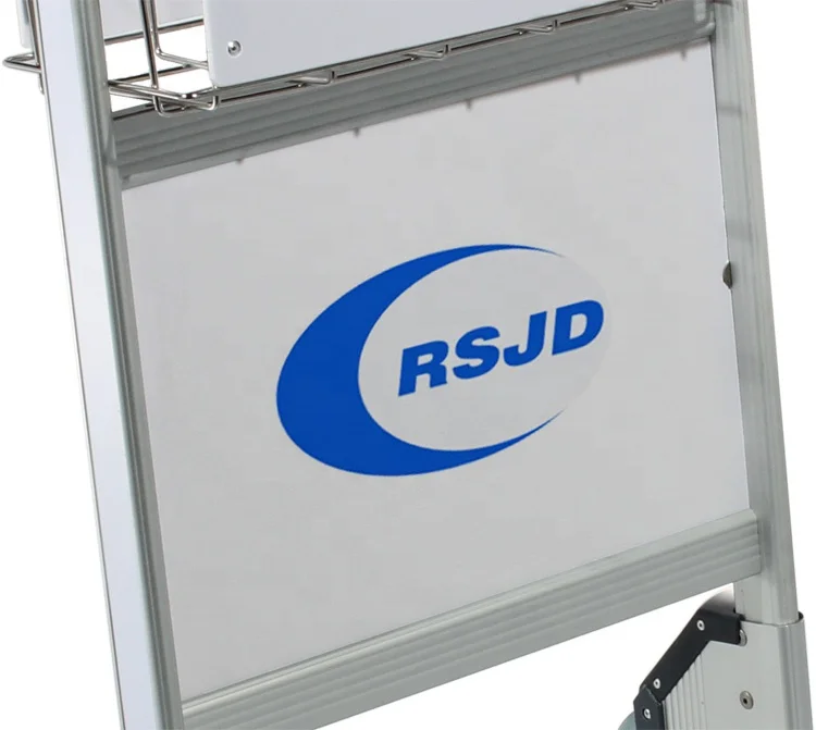 Powder coated basket airport luggage trolley with rod brake