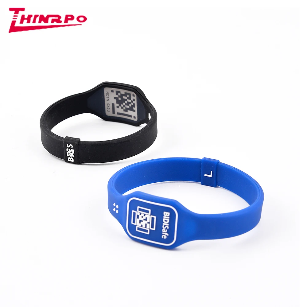 Fashionable Adjustable Control Access silicone RFID Bracelet NFC silicone Wristband for hotel management