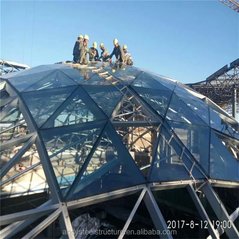 steel structure metal skylight dome roofing shed building with glass