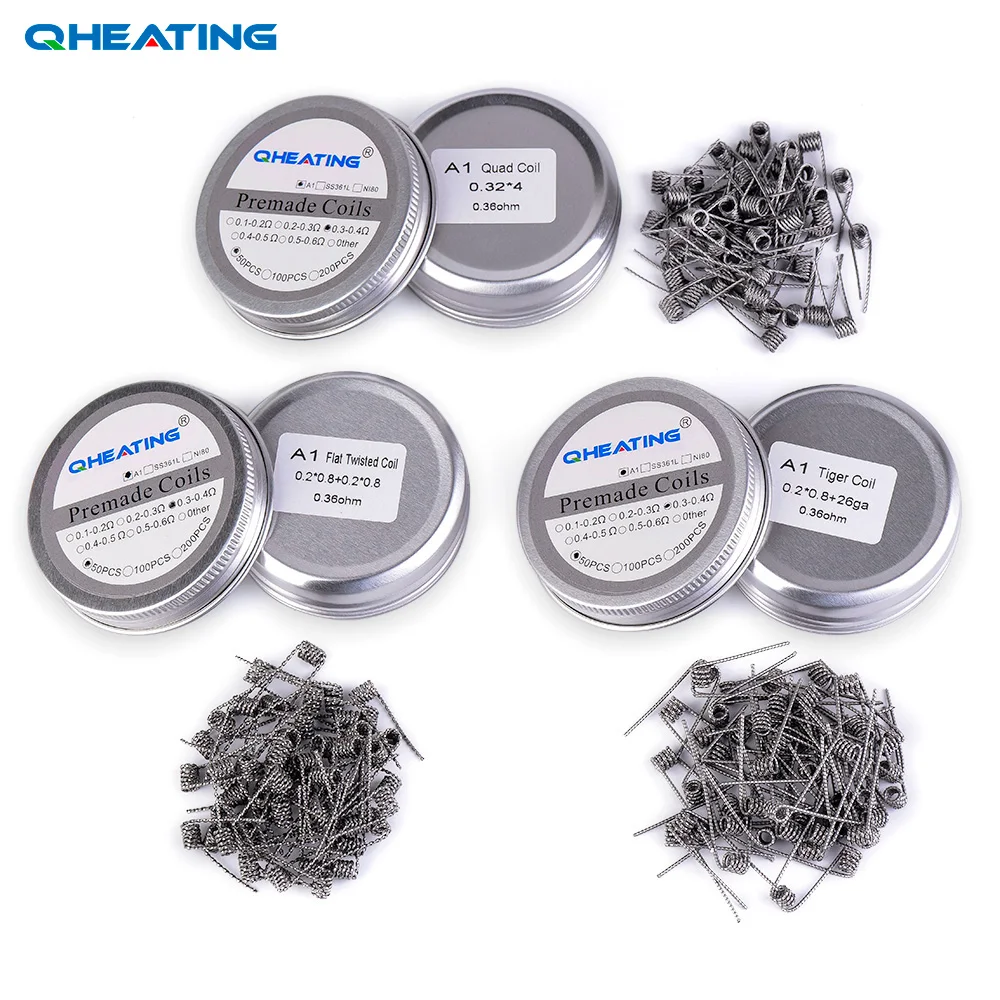 
Pre-built coils tiger 26ga+0.2*0.8 Vape Coils Alien coil/Tiger coil/Fused clapton coil wrap coil for rda atomizers 