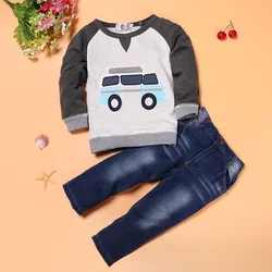 Kids clothes sweatshirt + jeans 2pcs autumn baby boy clothing set for children