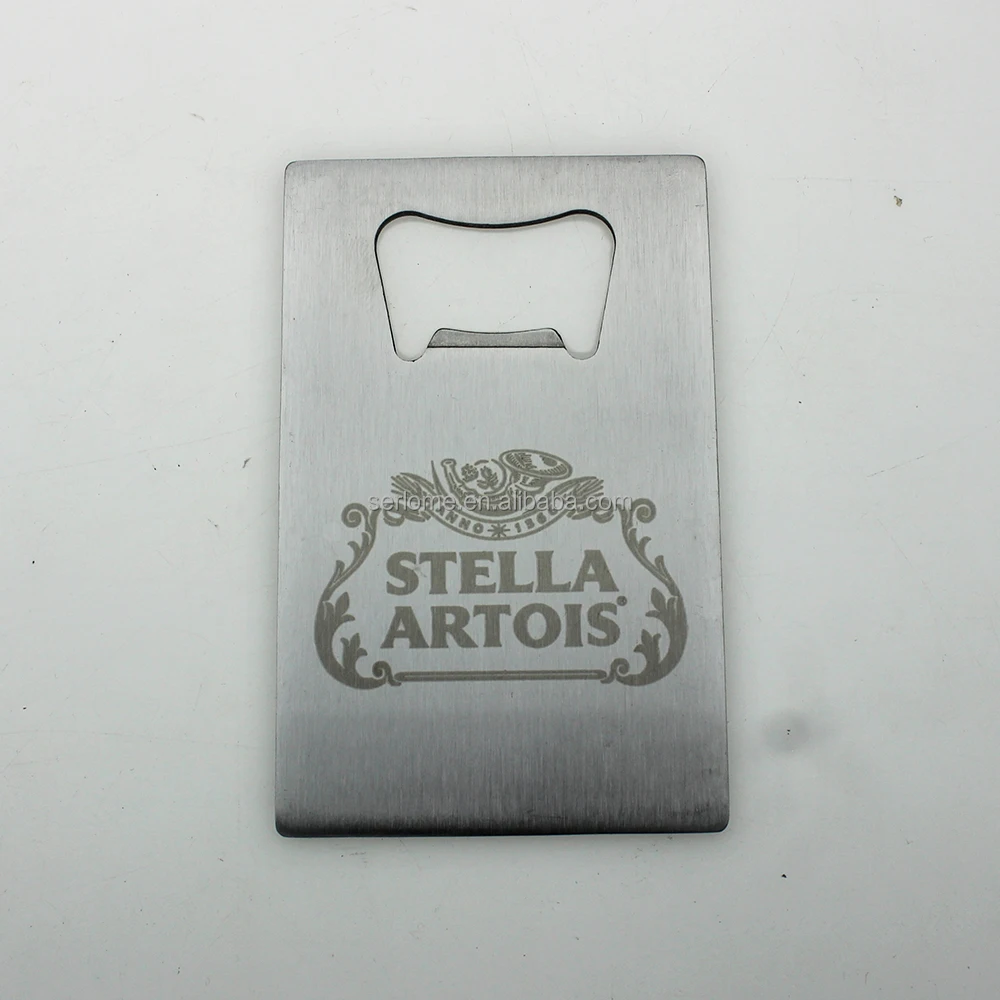 
Bar Stella Artois Beer Lasered Engraved Beer Credit Card Stainless Steel Bottle Opener 