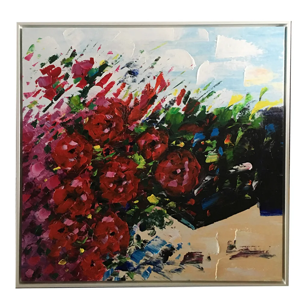 Factory Price Colourful Flower Oil Painting Wall Pictures for Living Room