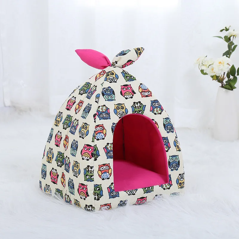 New Design Printed Canvas Pet Tent Playpen Outdoor Indoor For Small Dog Puppy Kennel Tents Cats Nest Toy House