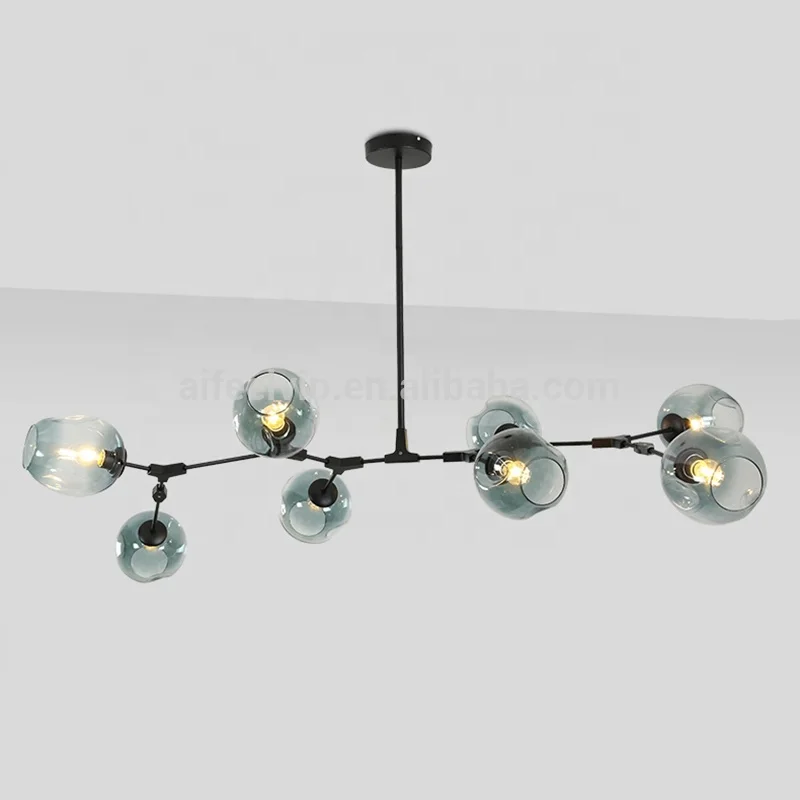 
Modern fancy blue murano glass low ceiling hanging pipe chandelier chandeliers lighting 