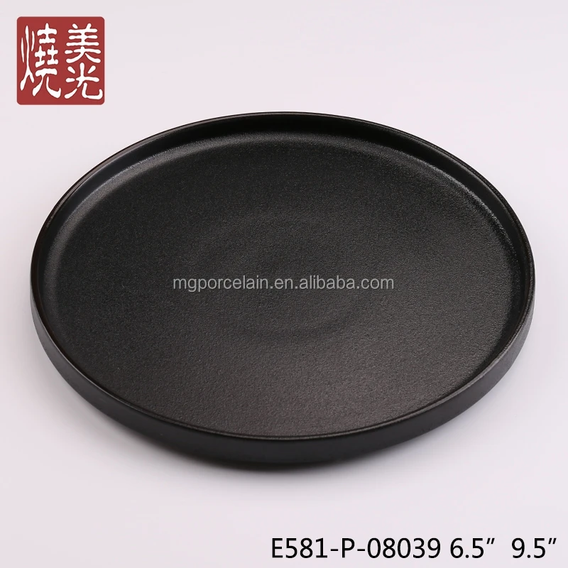 Factory direct hotel black nordic restaurant stoneware Serving dish japanese ceramic dinner flat plates sets
