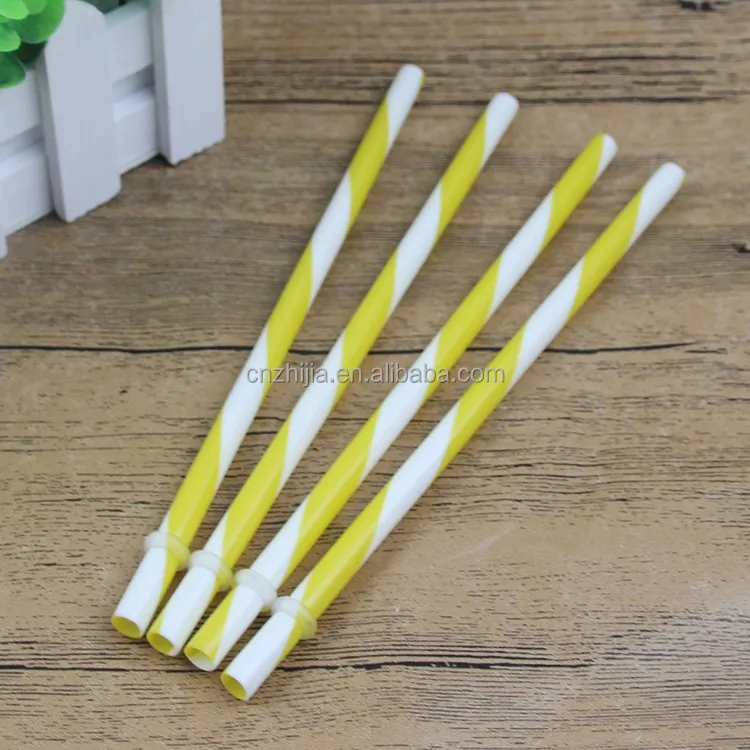 BPA-Free Red and white stripe acrylic straws,  Reusable Plastic Thick Drinking Straws