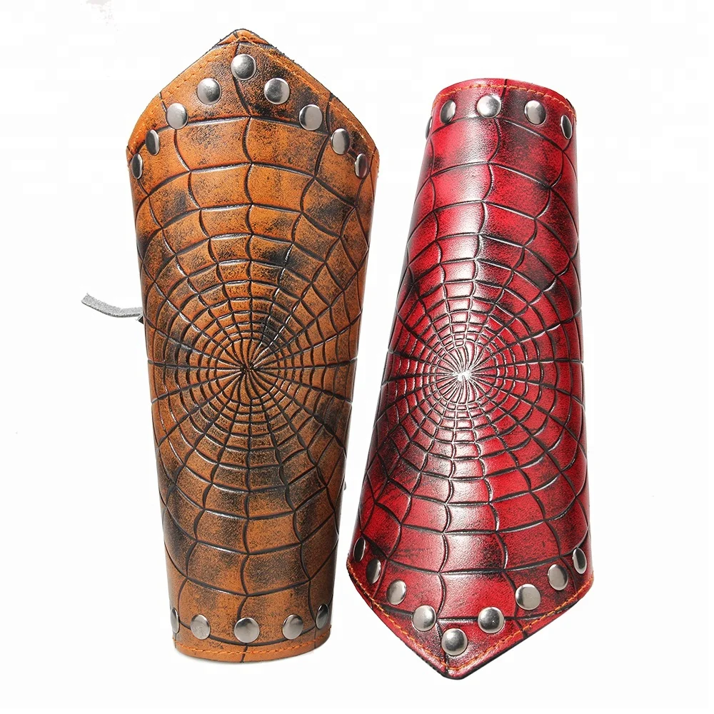 Панк Женщины Мужчины Паук Паутина тиснение кожа поддержка запястья для костюма актеры драмы