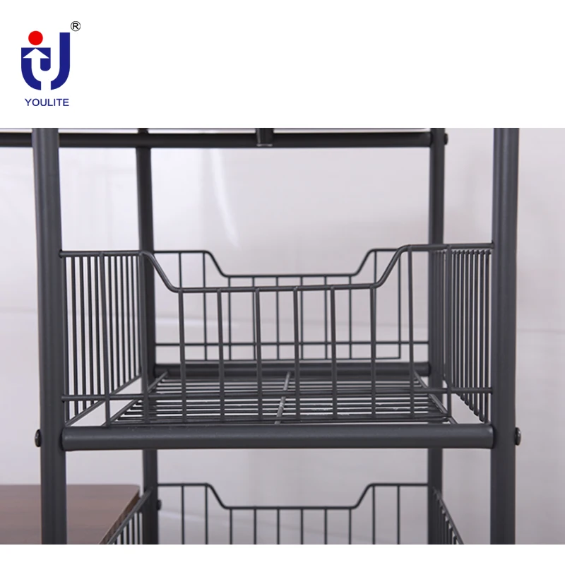 Kitchen 3 tier stainless steel microwave oven storage shelf / rack