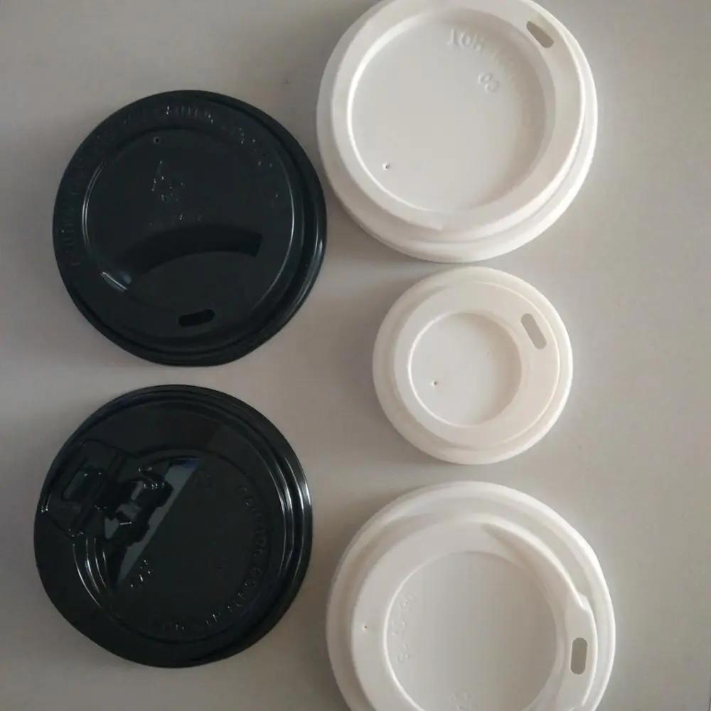 Disposable Paper Cup Plastic Lid Coffee Cup Lid And Straw PS plastic coffee lids