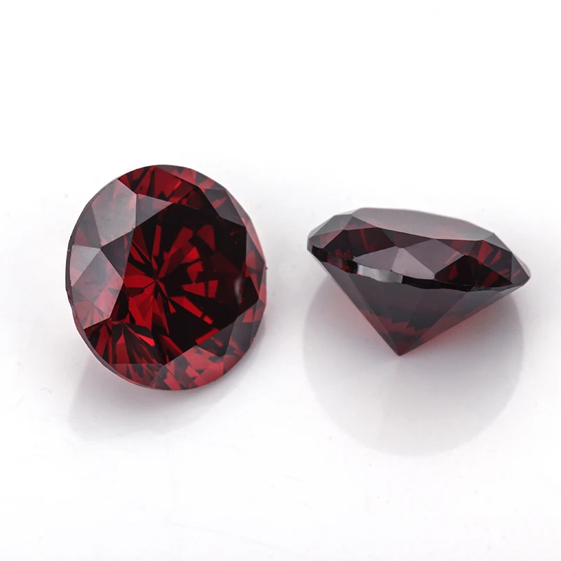 round machine cut synthetic cubic zirconia jewelry making red gemstones names