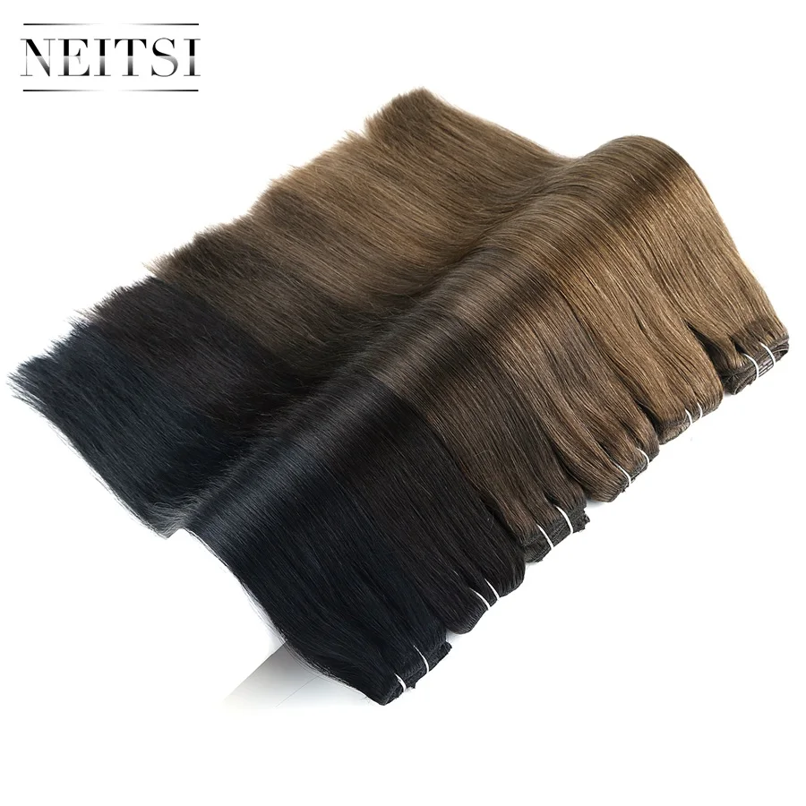 
Neitsi 20inch 7PCS/SET Clip on Remy Human Hair Extensions Straight Clip-ins Hair Double Drawn 