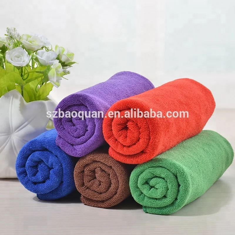 Hot sell solid color 100 polyester microfiber swimming bath towel