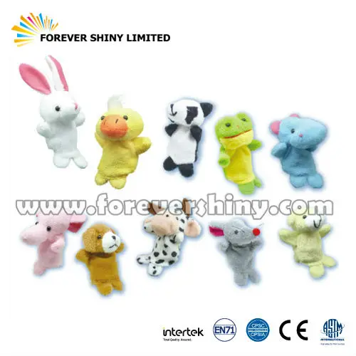Novelty Gift Small Capsule Toy for Kids Bed Story Theatre Time Plush Zoo Animal Finger Puppets for Vending Machine