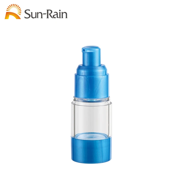 New design low price round shape empty pp plastic cream airless bottle with sprayer