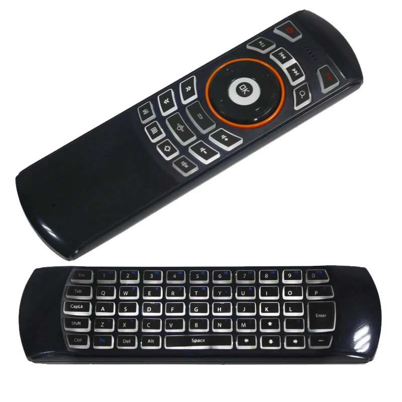 X6 Air Mouse 2.4G Wireless Remote Control with Keyboard White backlight Build-in Rechargeable battery for Smart Tv