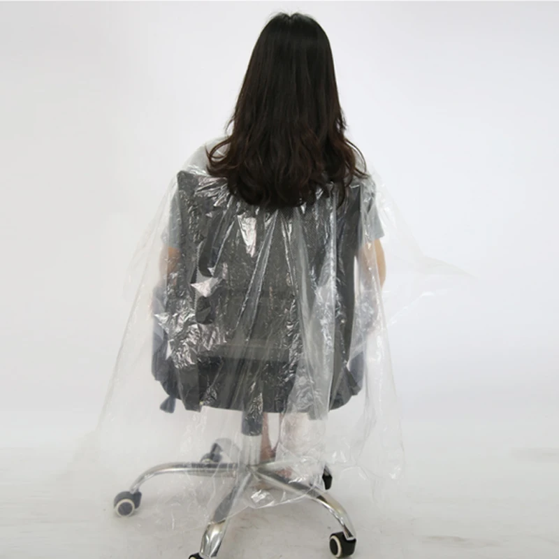 Suitable for hair dyeing 100% Hygiene High Quality Disposable hair salon barber cape plastic capes pe aprons
