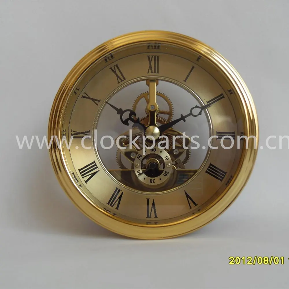 2024 Hot Gold /silver Metal Quartz Skeleton Clock Inserts