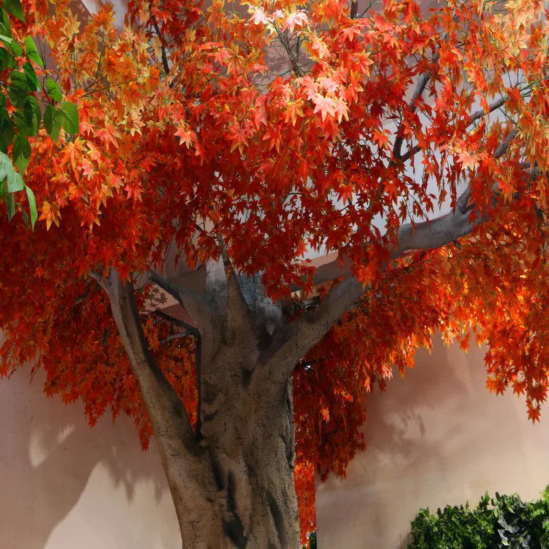 cheap outdoor decorative large autumn japanese red yellow leaves plant plastic artificial maple trees