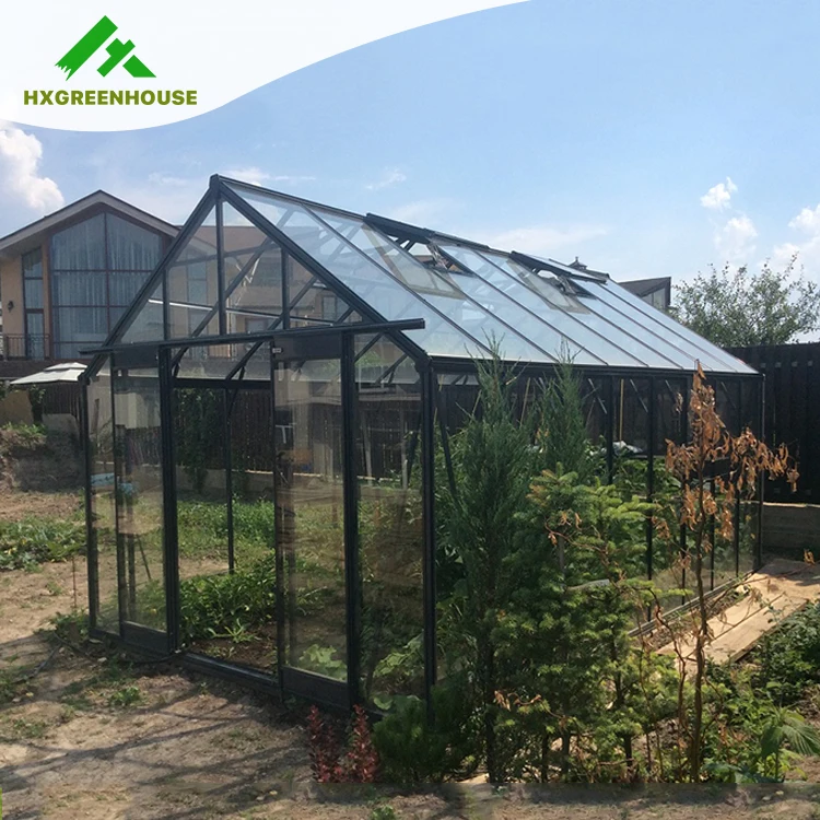 Most luxury style tempered glass greenhouse with large size HX98128G
