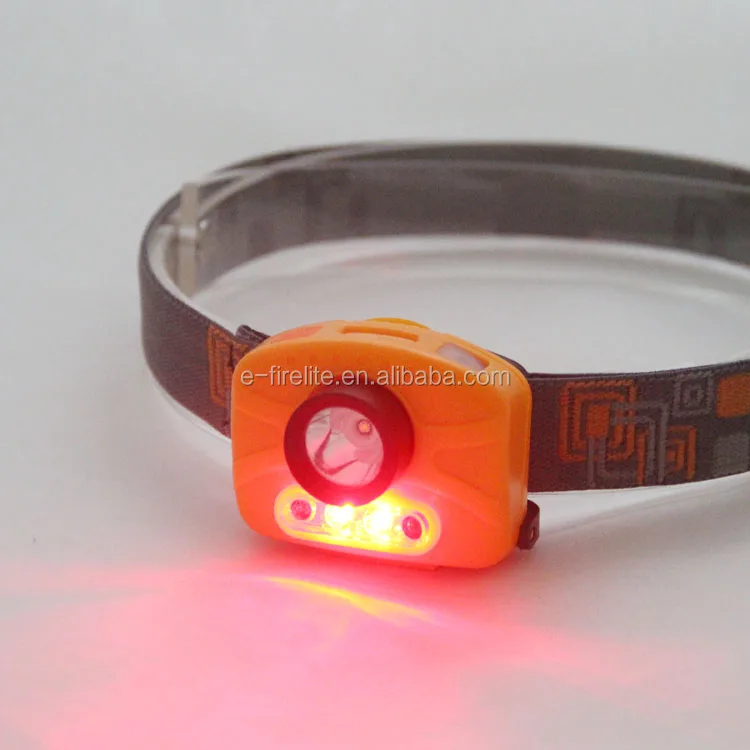 
high lumens 3W LED Sensor fishing induction headlamp with 2 red LED 