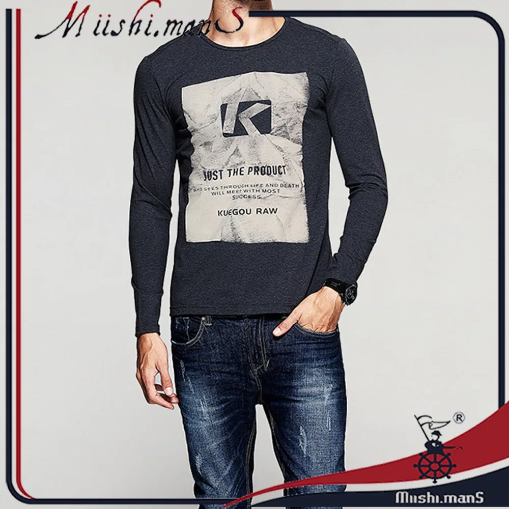 
2017Top quality China online shop custom design men long sleeves crewneck t-shirt/custom cotton blank t shirt/wholesale t shirts 