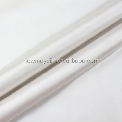 Howmay Silk Fabric 19m/M 95% Silk Spandex White Silk Stretch Satin Charmeuse Fabric For Dyeing Or Printing