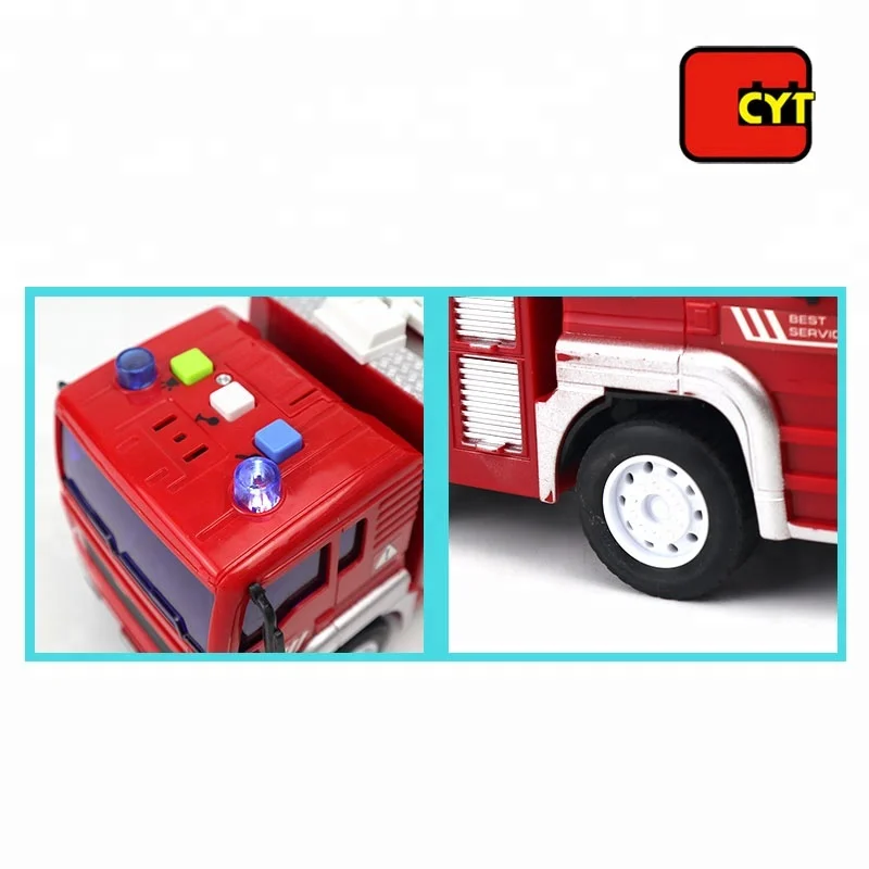 1:20 model children friction truck fire engine inertia car toy with lights