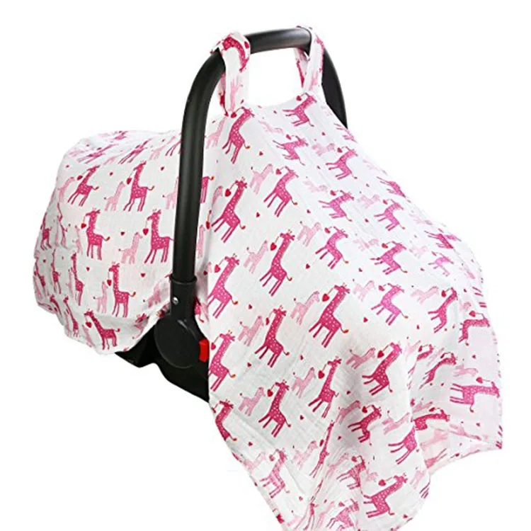 Baby Car Seat Covers To Protect From Sun Muslin Cotton Bamboo Baby Car Seat Canopy