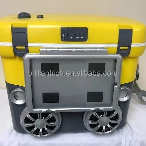 Food  beer can cooler box with wireless speaker and tablet holder