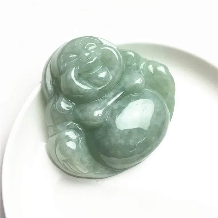 Jade buddha carving pendant for sale, laughing buddha for necklace