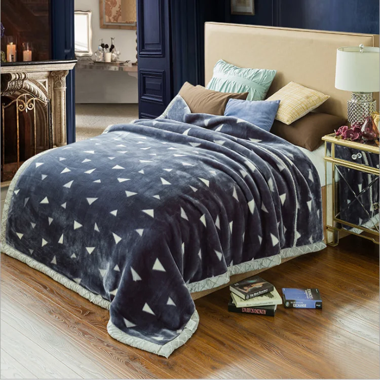 Korean style blanket super soft thick raschel printed mink baby blanket for dubai