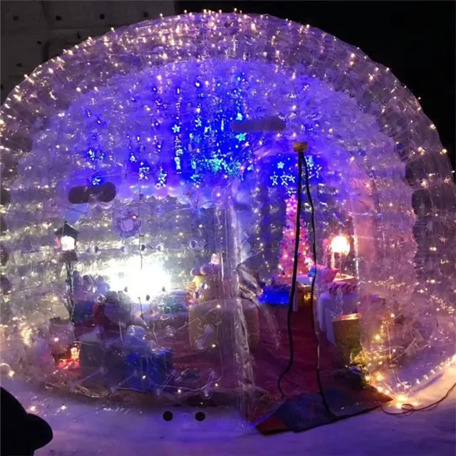 Clear double Inflatable Bubble Tent transparent PVC Inflatable Bubble small house,LED Inflatable Bubble Dome For Camping