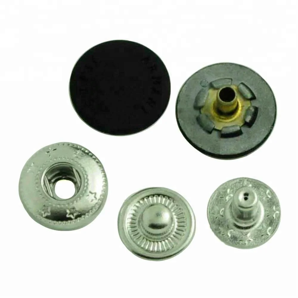 
alloy black rubber cap spring snap button 