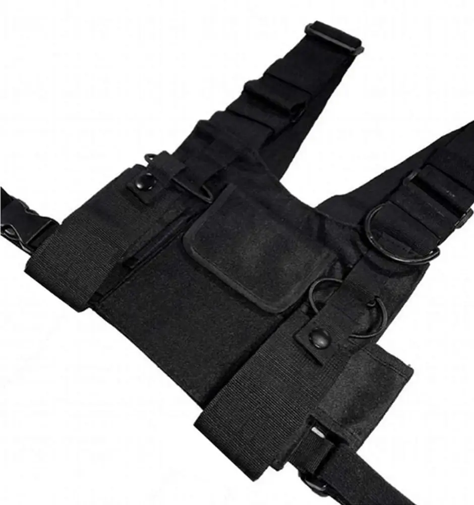 Universal Hands Free Chest Front Pack Pouch Holster Vest Rig Radio Chest Harness for Two Way Radio Walkie Talkie