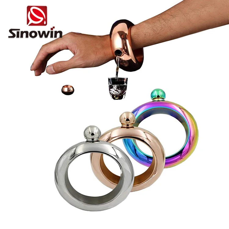 Douxlierre Bracelet Mini Hip Flask Fashion Bangle Flask Creative Stainless Steel