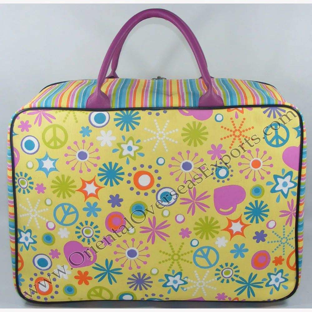 Индивидуальный разноцветный холщовый игрушечный чемодан с принтом