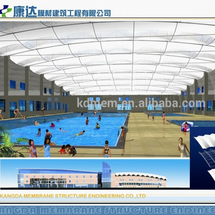 
ETFE membrane structure swimming pool architectural external wall facades awning 